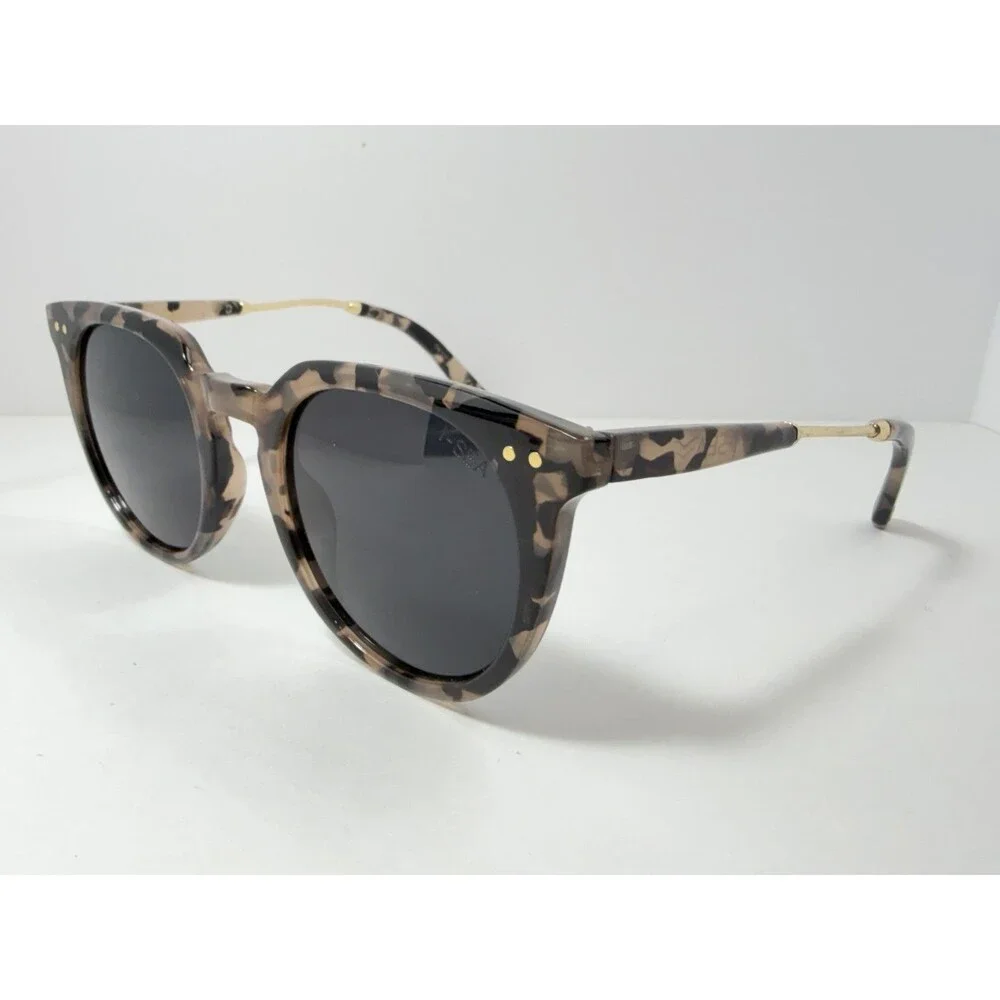 I-SEA Ella Polarized Round Cat Eye Sunglasses Light Tortoise Frame Gray Lenses